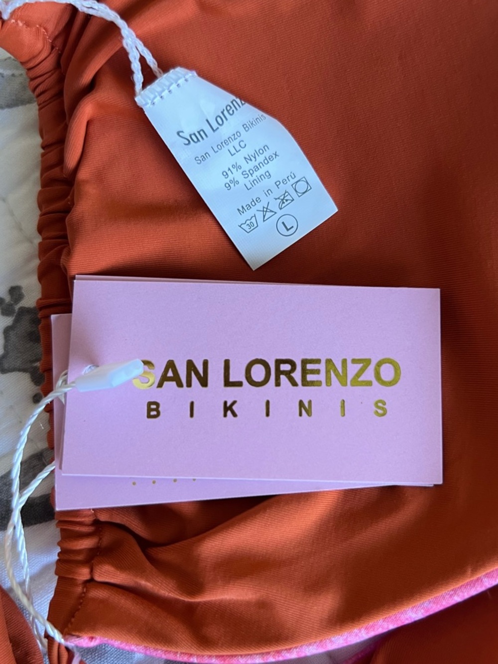 San Lorenzo NWT Pepeiao Wai Reversible Bikini in Rust Orange and Pink • L - Picture 7 of 8